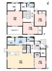 LDK広々18帖＾＾ファミリークローク2ヵ所・WIC・バルコニー・パントリー有＾＾全居室フローリングでお掃除ラクラク＾＾