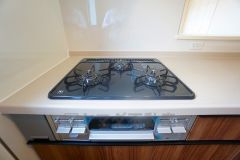 3口コンロなので、効率よくお料理が楽しめます。毎日のお料理も楽しくなりますね＾＾