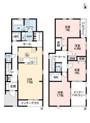 LDK広々17帖＾＾パントリー・FCL・WIC・2面バルコニー有＾＾