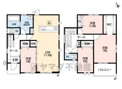 LDK広々17帖以上。 リビング3面採光＾＾ WIC・南面バルコニー・パントリー有。 全居室フローリングでお掃除ラクラク＾＾