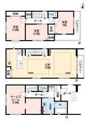 LDK広々22帖＾＾2Fリビング床暖房。バルコニー2ヵ所・納戸約10帖・リビング収納有＾＾
