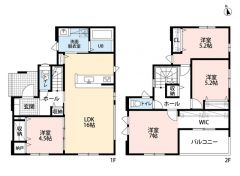 LDK広々16帖。洗面脱衣所にハンガーパイプ付き＾＾