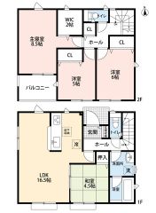 LDK広々16.5帖。和室・WIC・南面バルコニー有り。リビング3面採光で陽当たり、風通し良好＾＾
