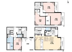 リビング広々約19帖の大空間です＾＾ ファミリークローク・スタディーカウンター・ウォークインクローゼット・キッチン横可動棚収納あり＾＾