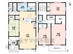 LDK広々18帖＾＾ 和室、パントリー、WIC、南面バルコニー、スタディーカウンター有。 2F洋室6帖以上＾＾大人でも広々空間＾＾