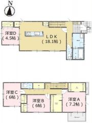 ぐるっと回れるキッチンで家事動線＾＾パントリー付き＾＾WIC2カ所＾＾全室南向き＾＾広々約18.1帖のLDK＾＾