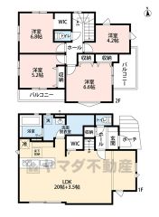 家族が集まるLDKはゆとりの約23.5帖。2階には4部屋あり、子ども部屋やリモートワークにも対応できる使い勝手の良い設計です。