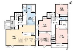 オールフローリングの4LDK＾＾各所に収納充実＾＾