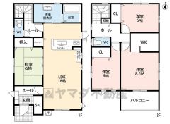 シューズインクローク付き＾＾LDKにはスタディーカウンター＾＾約8.5帖の主寝室にはWIC付きです＾＾