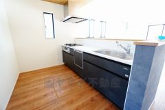 耐久性にも優れた人造大理石トップです。汚れもサッと拭き取ることができ、お掃除もラクラク。対面式キッチンが家族の会話も盛り上げます。食器洗浄乾燥機付。