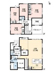洗面脱衣室から出入りできるリネン室があり、収納場所や室内物干し場として重宝しそうです＾＾ ダイニングの上部には吹き抜けがあり開放的＾＾