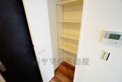 同仕様写真。キッチン横可動棚式パントリー。食器やキッチン用品、食料品の保存に便利です＾＾可動棚式なので高さのある物もスッキリ収納できます＾＾