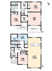 LDK広々18帖＾＾SIC・WIC・パントリー・FCL・南面バルコニー2ヵ所有り。南向き＾＾