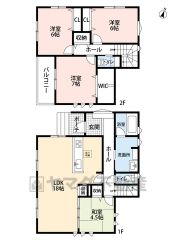 省エネ、安全性を実感できるオール電化住宅。リビングは18帖の開放感あふれる空間です。2階も全室6帖以上と広々＾＾