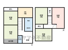 広々5DK^^和室4部屋＾＾2F全居室6帖以上。