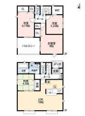 LDK広々18帖。和室・WIC・南面インナーバルコニー有。