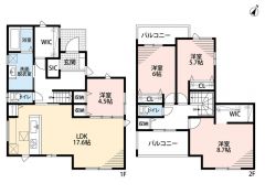 オールフローリングの平屋＾＾主寝室には大容量のWIC付き＾＾広々ランドリールームにカウンターあり＾＾ファミリークローク、パントリーがあり収納充実＾＾