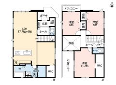 室内物干し場所としておすすめなフリースペース確保＾＾家族の会話が増えるリビング階段採用＾＾南向きバルコニー＾＾
