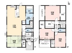 LDK広々18帖。 全居室2面採光・6帖以上。 2面バルコニー・WIC2ヵ所・SIC・ファミリークローク・和室・パントリー有＾＾