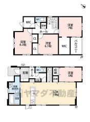 LDK広々19帖。 パントリー・ファミリークローク・WIC・バルコニー有。全居室収納有＾＾