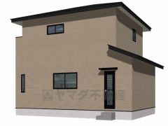 （2号棟）完成予想図。10年間の瑕疵保証が付いた安心の新築戸建。最新の設備で気持ちの良い新生活を送りませんか。