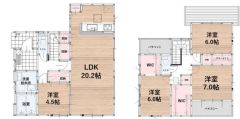 LDKは広々約20.2帖＾＾主寝室は約7帖あり、大容量のWIC付き＾＾2階居室は6帖以上ありゆとりある広さを確保＾＾