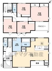 リビングは3面採光で明るい空間です＾＾パントリー・リビング収納2カ所・廊下収納あり＾＾洋室は4部屋ありお子様が大きくなっても安心です。