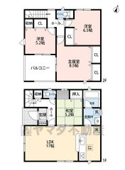 リビングと隣接する和室を一体利用すると22帖以上の空間です＾＾2階ダブルクローゼット完備。