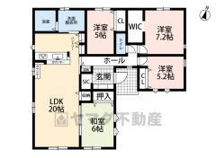 生活導線が良く家族とのコミュニケーションも増える平屋建て住宅です＾＾ SIC・WIC・パントリー2カ所・スタディーカウンター有＾＾ お子様のいるご家庭にも喜ばれる間取りです＾＾