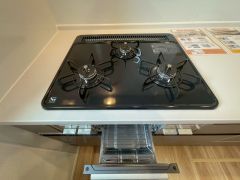 3口コンロなので、効率よくお料理が楽しめます。毎日のお料理も楽しくなりますね＾＾