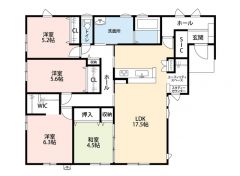 生活導線の良い平屋＾＾LDK広々約17.5帖。WIC・SIC・ユーティリティースペース・和室有＾＾