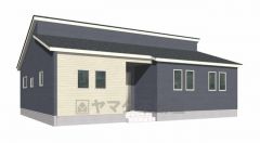 （1号棟）完成予想図。グレーとホワイトを基調としたシンプルで飽きの来ない外観です。建物ごとに間取りや色味が異なりますので、ぜひ一度現地で見比べてください.