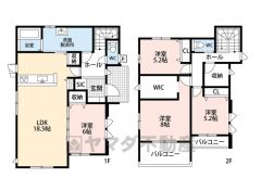LDK広々18.5帖。 SIC・パントリー・WIC・バルコニー2ヵ所・廊下収納・リビングエアコン有＾＾