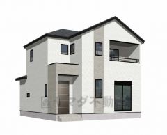 （3号棟）完成予想図。ホワイトを基調としたシンプルで飽きの来ない外観です。 設備仕様も充実した新築戸建です。 快適でゆとりのある生活空間で新生活を始めましょう^^