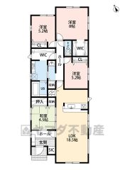 室内物干し・カウンター付の脱衣所横にファミリークロークを設置。洗濯から収納までの動線がスムーズです＾＾