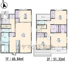 バルコニー2カ所＾＾WIC・FCL有。パントリーや廊下など収納充実。キッチンには勝手口付きです＾＾
