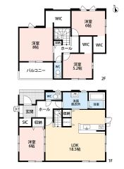 LDK広々18.5帖。WIC3ヵ所・南面バルコニー・パントリー・SIC有＾＾