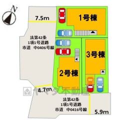 2号棟。カースペースは2台分を確保。 ご夫婦で1台ずつ所有出来ます＾＾