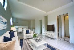 家具・インテリアはCGイメージ画像です。家族が集まる開放的なリビング。約21帖の大空間で毎日のお食事が楽しみです＾＾