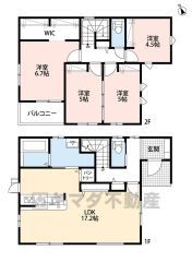 LDK広々17.2帖＾＾ 陽当たり良好な3面採光＾＾パントリー・WIC・南面バルコニー有＾＾ ご家族のコミュニケーションが増えるリビング階段＾＾ 全居室南向き＾＾
