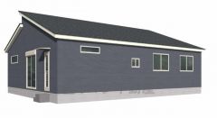 （1号棟）完成予想図。10年間の瑕疵保証が付いた安心の新築戸建。最新の設備で気持ちの良い新生活を送りませんか。