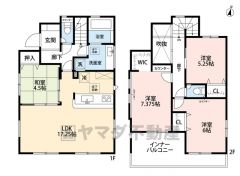 LDK広々17.25帖。 和室・インナーバルコニー・WIC有。玄関の上部は、吹き抜けで明るく、視覚的な開放感があります＾＾