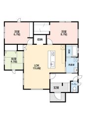 生活導線の良い平屋建て。 LDK広々約19.6帖。和室・パントリー・WIC有＾＾