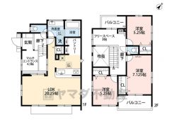 LDK広々20帖以上＾＾ マルチエントランス・パントリー・フリースペース・2面バルコニー＾＾ 3面採光で陽当たり良好＾＾ マルチエントランス上部の吹抜は、明るく開放的な空間を演出します。