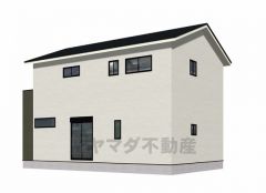 （2号棟）完成予想図。シンプルでいつまでも飽きのこないデザインが周囲の環境に調和し、どんなご家族にもフィットするデザインです。