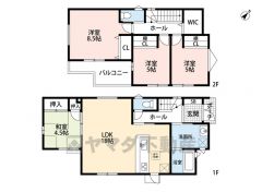 リビングと隣接する和室を一体利用すると約23帖。 独立したウォークインクローゼットは家族全員の衣類などの収納に便利です＾＾