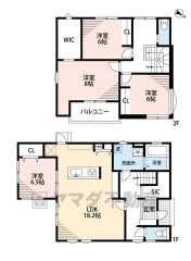 LDK広々18.2帖。SIC・パントリー・WIC＾＾全居室収納・フローリング。3面採光。