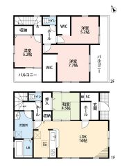 LDK広々16帖。客間としても利用できる和室有。WIC2ヵ所・バルコニー2ヵ所有＾＾