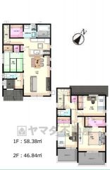 キッチン横にはパントリー。2階居室は全てWIC付きです＾＾主寝室にはスタディーカウンターがあり、書斎スペースとしても重宝しそうですね＾＾