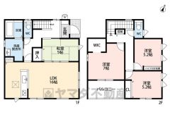 リビングと隣接する和室を一体利用すると約21帖の空間です＾＾ ウォークインクローゼット・パントリー・廊下収納あり＾＾